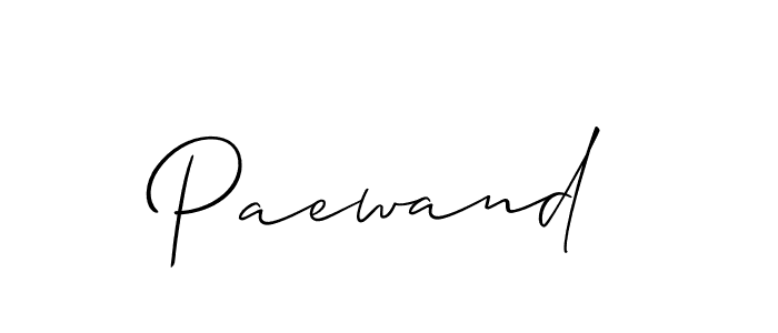 Design your own signature with our free online signature maker. With this signature software, you can create a handwritten (Allison_Script) signature for name Paewand. Paewand signature style 2 images and pictures png