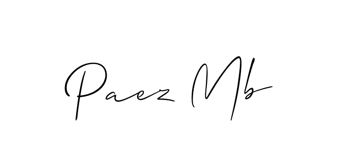 You should practise on your own different ways (Allison_Script) to write your name (Paez Mb) in signature. don't let someone else do it for you. Paez Mb signature style 2 images and pictures png