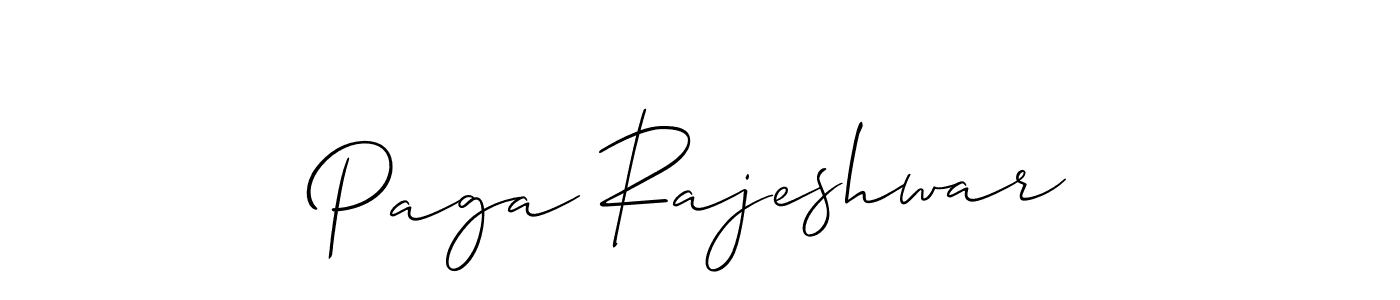 Similarly Allison_Script is the best handwritten signature design. Signature creator online .You can use it as an online autograph creator for name Paga Rajeshwar. Paga Rajeshwar signature style 2 images and pictures png