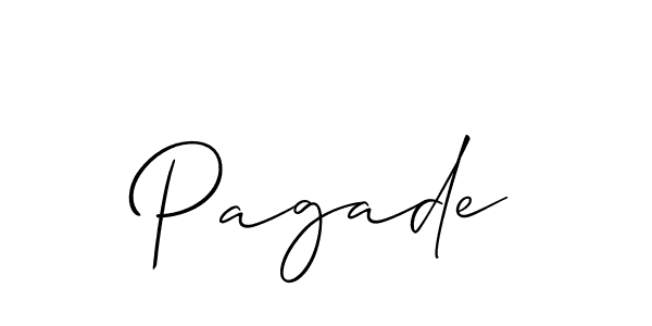 How to make Pagade name signature. Use Allison_Script style for creating short signs online. This is the latest handwritten sign. Pagade signature style 2 images and pictures png