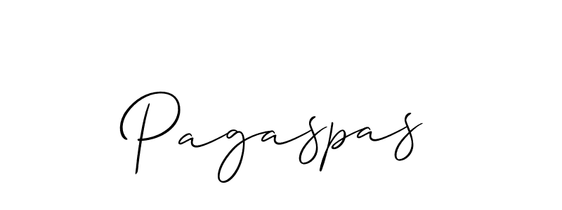 Make a beautiful signature design for name Pagaspas. With this signature (Allison_Script) style, you can create a handwritten signature for free. Pagaspas signature style 2 images and pictures png