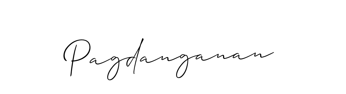 Make a beautiful signature design for name Pagdanganan. With this signature (Allison_Script) style, you can create a handwritten signature for free. Pagdanganan signature style 2 images and pictures png