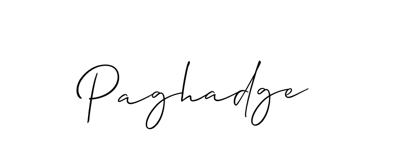 Make a beautiful signature design for name Paghadge. With this signature (Allison_Script) style, you can create a handwritten signature for free. Paghadge signature style 2 images and pictures png