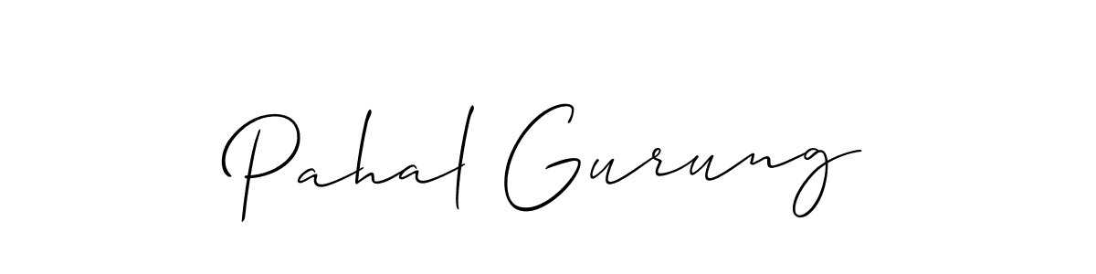 How to make Pahal Gurung name signature. Use Allison_Script style for creating short signs online. This is the latest handwritten sign. Pahal Gurung signature style 2 images and pictures png