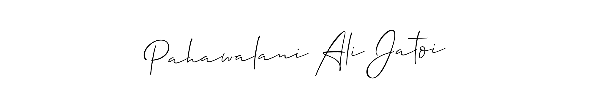 Use a signature maker to create a handwritten signature online. With this signature software, you can design (Allison_Script) your own signature for name Pahawalani Ali Jatoi. Pahawalani Ali Jatoi signature style 2 images and pictures png