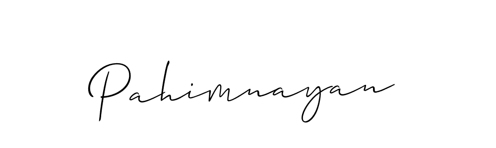 Make a beautiful signature design for name Pahimnayan. With this signature (Allison_Script) style, you can create a handwritten signature for free. Pahimnayan signature style 2 images and pictures png