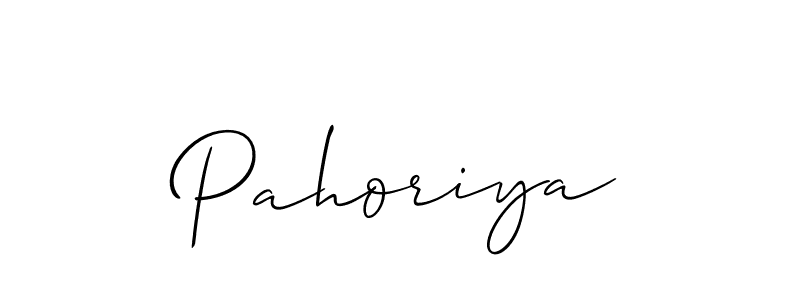 Make a beautiful signature design for name Pahoriya. With this signature (Allison_Script) style, you can create a handwritten signature for free. Pahoriya signature style 2 images and pictures png