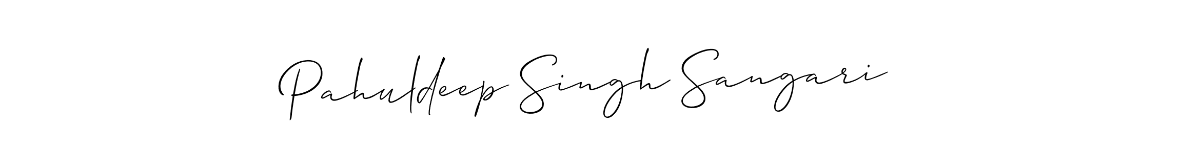 Make a beautiful signature design for name Pahuldeep Singh Sangari. With this signature (Allison_Script) style, you can create a handwritten signature for free. Pahuldeep Singh Sangari signature style 2 images and pictures png