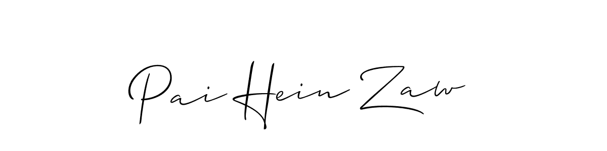 Make a beautiful signature design for name Pai Hein Zaw. With this signature (Allison_Script) style, you can create a handwritten signature for free. Pai Hein Zaw signature style 2 images and pictures png