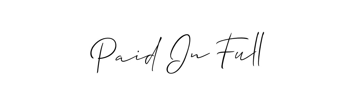 How to Draw Paid In Full signature style? Allison_Script is a latest design signature styles for name Paid In Full. Paid In Full signature style 2 images and pictures png