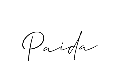 Create a beautiful signature design for name Paida. With this signature (Allison_Script) fonts, you can make a handwritten signature for free. Paida signature style 2 images and pictures png