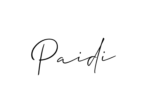 Design your own signature with our free online signature maker. With this signature software, you can create a handwritten (Allison_Script) signature for name Paidi. Paidi signature style 2 images and pictures png