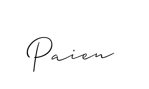 The best way (Allison_Script) to make a short signature is to pick only two or three words in your name. The name Paien include a total of six letters. For converting this name. Paien signature style 2 images and pictures png