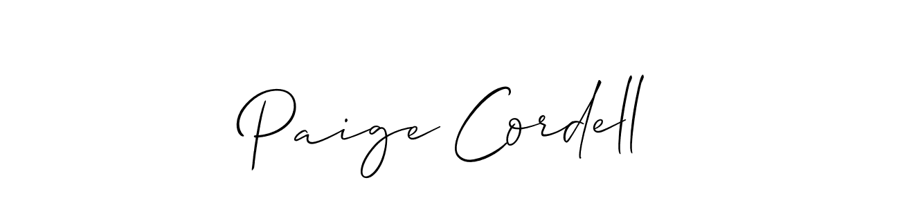 Make a short Paige Cordell signature style. Manage your documents anywhere anytime using Allison_Script. Create and add eSignatures, submit forms, share and send files easily. Paige Cordell signature style 2 images and pictures png