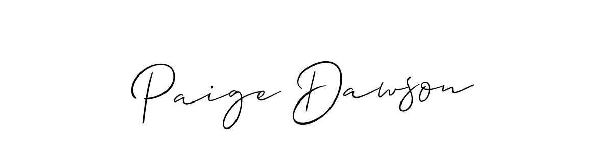 Use a signature maker to create a handwritten signature online. With this signature software, you can design (Allison_Script) your own signature for name Paige Dawson. Paige Dawson signature style 2 images and pictures png