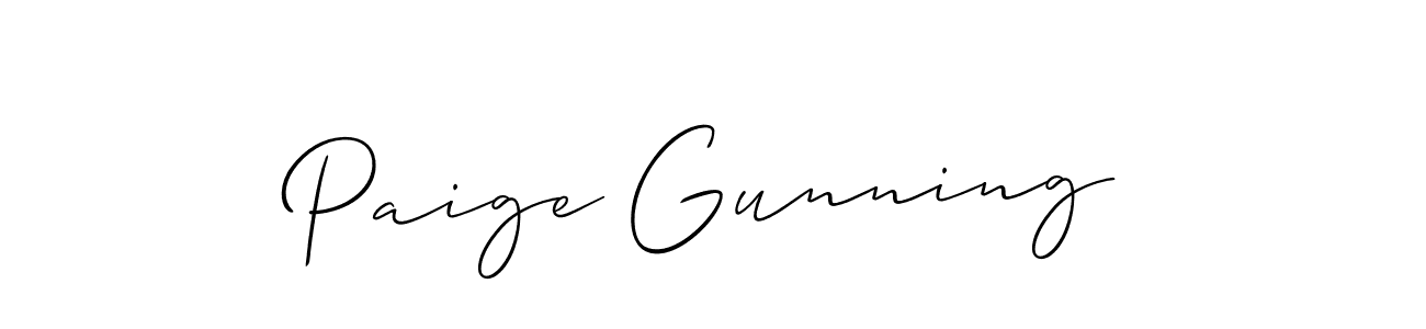 The best way (Allison_Script) to make a short signature is to pick only two or three words in your name. The name Paige Gunning include a total of six letters. For converting this name. Paige Gunning signature style 2 images and pictures png