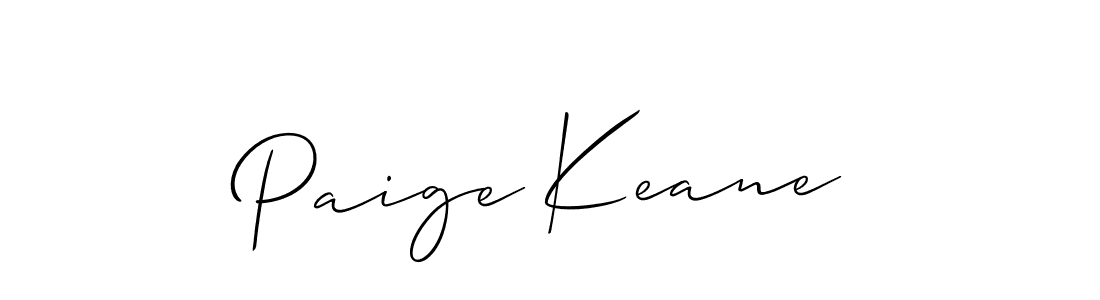 Make a beautiful signature design for name Paige Keane. With this signature (Allison_Script) style, you can create a handwritten signature for free. Paige Keane signature style 2 images and pictures png