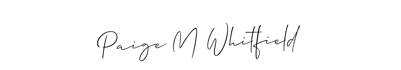 How to make Paige M Whitfield name signature. Use Allison_Script style for creating short signs online. This is the latest handwritten sign. Paige M Whitfield signature style 2 images and pictures png