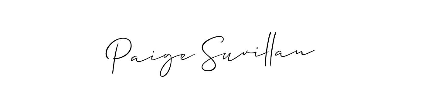 Paige Suvillan stylish signature style. Best Handwritten Sign (Allison_Script) for my name. Handwritten Signature Collection Ideas for my name Paige Suvillan. Paige Suvillan signature style 2 images and pictures png