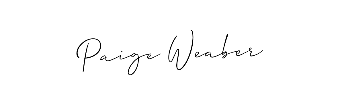 It looks lik you need a new signature style for name Paige Weaber. Design unique handwritten (Allison_Script) signature with our free signature maker in just a few clicks. Paige Weaber signature style 2 images and pictures png