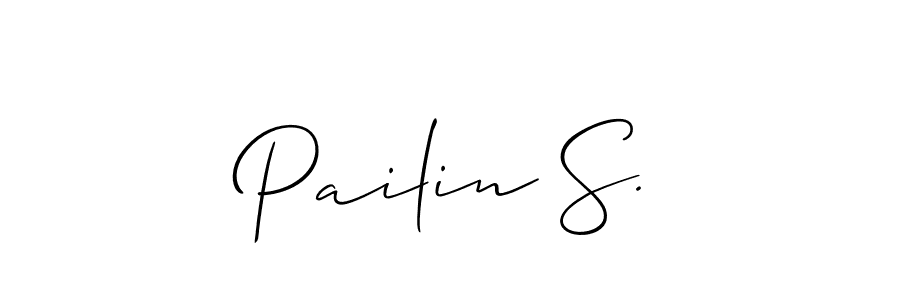 How to make Pailin S. name signature. Use Allison_Script style for creating short signs online. This is the latest handwritten sign. Pailin S. signature style 2 images and pictures png