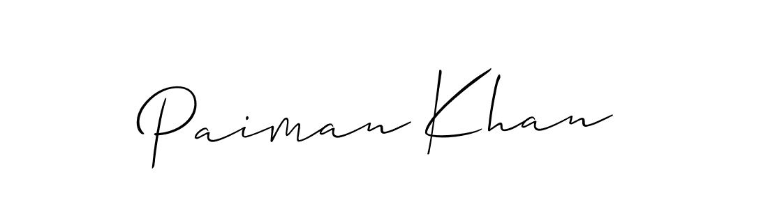 How to make Paiman Khan name signature. Use Allison_Script style for creating short signs online. This is the latest handwritten sign. Paiman Khan signature style 2 images and pictures png