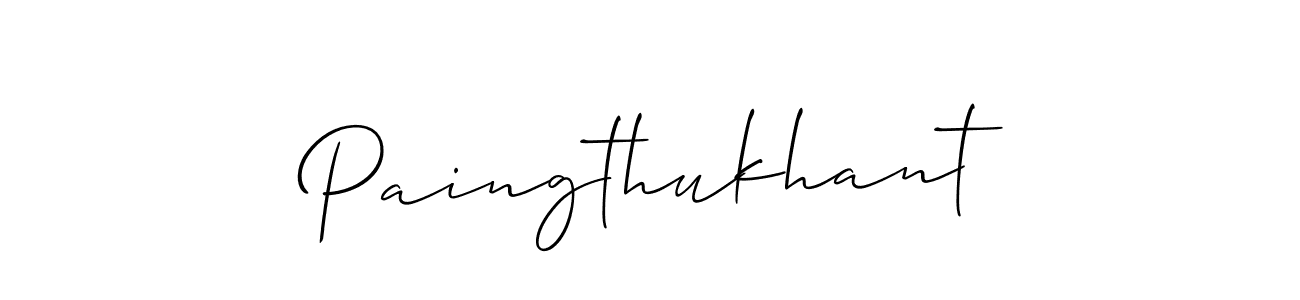 Design your own signature with our free online signature maker. With this signature software, you can create a handwritten (Allison_Script) signature for name Paingthukhant. Paingthukhant signature style 2 images and pictures png