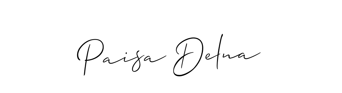 Similarly Allison_Script is the best handwritten signature design. Signature creator online .You can use it as an online autograph creator for name Paisa Delna. Paisa Delna signature style 2 images and pictures png