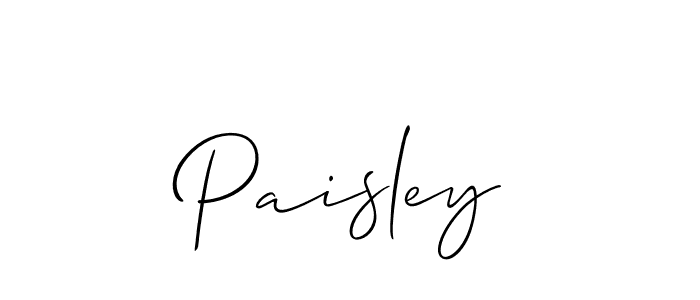 Design your own signature with our free online signature maker. With this signature software, you can create a handwritten (Allison_Script) signature for name Paisley. Paisley signature style 2 images and pictures png