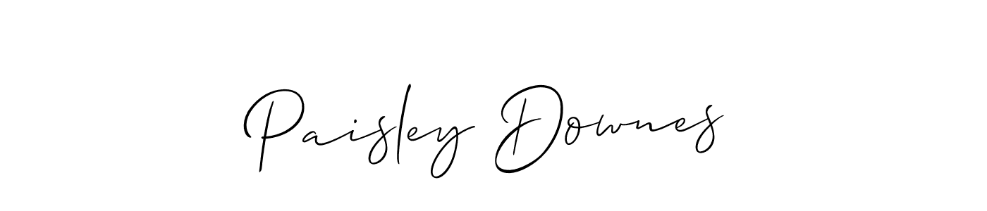 You should practise on your own different ways (Allison_Script) to write your name (Paisley Downes) in signature. don't let someone else do it for you. Paisley Downes signature style 2 images and pictures png