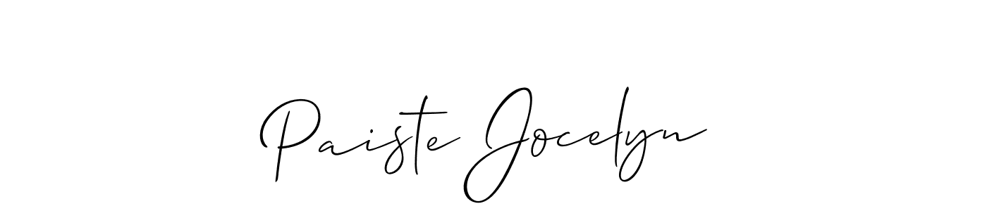 Make a beautiful signature design for name Paiste Jocelyn. With this signature (Allison_Script) style, you can create a handwritten signature for free. Paiste Jocelyn signature style 2 images and pictures png