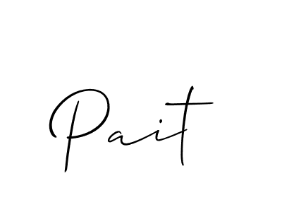 Use a signature maker to create a handwritten signature online. With this signature software, you can design (Allison_Script) your own signature for name Pait. Pait signature style 2 images and pictures png