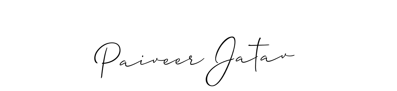 The best way (Allison_Script) to make a short signature is to pick only two or three words in your name. The name Paiveer Jatav include a total of six letters. For converting this name. Paiveer Jatav signature style 2 images and pictures png