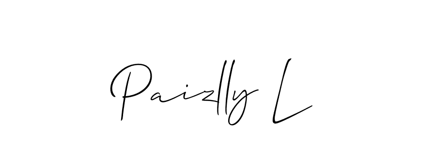 Paizlly L stylish signature style. Best Handwritten Sign (Allison_Script) for my name. Handwritten Signature Collection Ideas for my name Paizlly L. Paizlly L signature style 2 images and pictures png