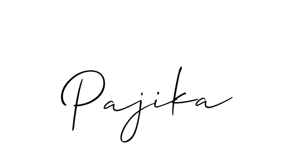 Make a beautiful signature design for name Pajika. With this signature (Allison_Script) style, you can create a handwritten signature for free. Pajika signature style 2 images and pictures png