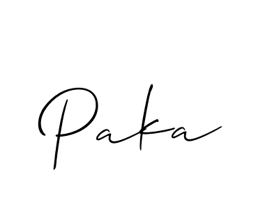 Use a signature maker to create a handwritten signature online. With this signature software, you can design (Allison_Script) your own signature for name Paka. Paka signature style 2 images and pictures png