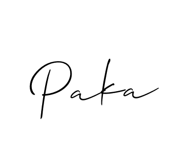Create a beautiful signature design for name Paka. With this signature (Allison_Script) fonts, you can make a handwritten signature for free. Paka signature style 2 images and pictures png