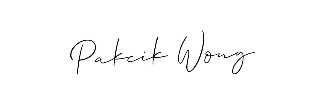 Design your own signature with our free online signature maker. With this signature software, you can create a handwritten (Allison_Script) signature for name Pakcik Wong. Pakcik Wong signature style 2 images and pictures png