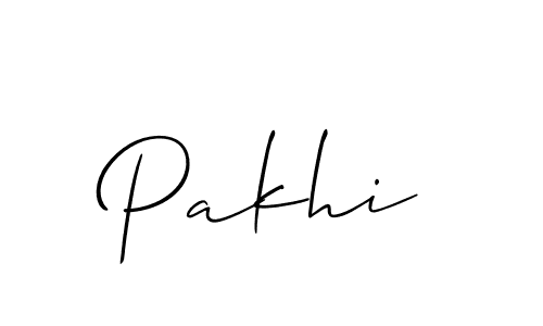 Use a signature maker to create a handwritten signature online. With this signature software, you can design (Allison_Script) your own signature for name Pakhi. Pakhi signature style 2 images and pictures png