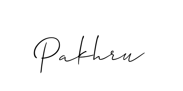 Similarly Allison_Script is the best handwritten signature design. Signature creator online .You can use it as an online autograph creator for name Pakhru. Pakhru signature style 2 images and pictures png