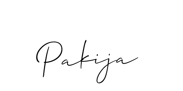 The best way (Allison_Script) to make a short signature is to pick only two or three words in your name. The name Pakija include a total of six letters. For converting this name. Pakija signature style 2 images and pictures png