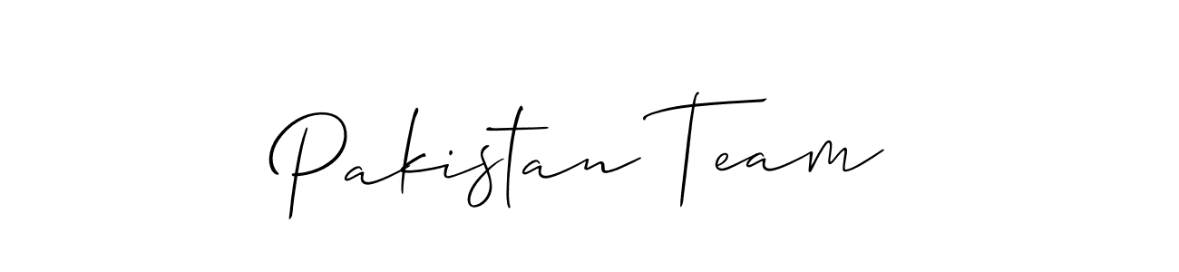 It looks lik you need a new signature style for name Pakistan Team. Design unique handwritten (Allison_Script) signature with our free signature maker in just a few clicks. Pakistan Team signature style 2 images and pictures png