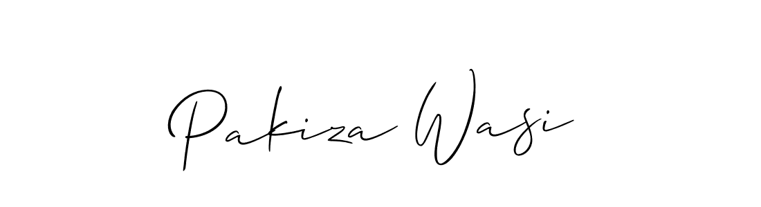 Pakiza Wasi stylish signature style. Best Handwritten Sign (Allison_Script) for my name. Handwritten Signature Collection Ideas for my name Pakiza Wasi. Pakiza Wasi signature style 2 images and pictures png