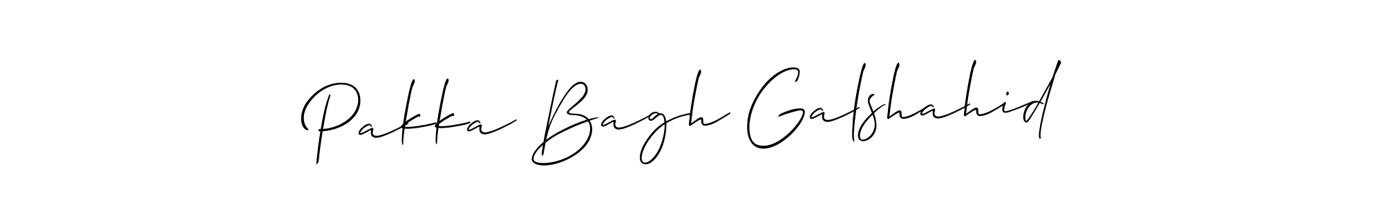 See photos of Pakka Bagh Galshahid official signature by Spectra . Check more albums & portfolios. Read reviews & check more about Allison_Script font. Pakka Bagh Galshahid signature style 2 images and pictures png