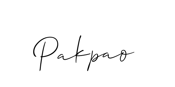 Make a beautiful signature design for name Pakpao. With this signature (Allison_Script) style, you can create a handwritten signature for free. Pakpao signature style 2 images and pictures png