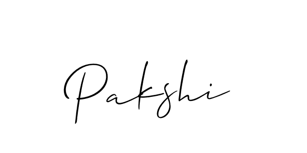 Design your own signature with our free online signature maker. With this signature software, you can create a handwritten (Allison_Script) signature for name Pakshi. Pakshi signature style 2 images and pictures png