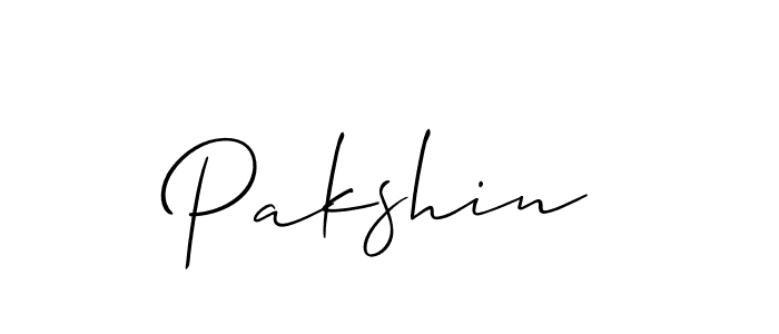 Design your own signature with our free online signature maker. With this signature software, you can create a handwritten (Allison_Script) signature for name Pakshin. Pakshin signature style 2 images and pictures png