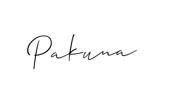 How to make Pakuna name signature. Use Allison_Script style for creating short signs online. This is the latest handwritten sign. Pakuna signature style 2 images and pictures png