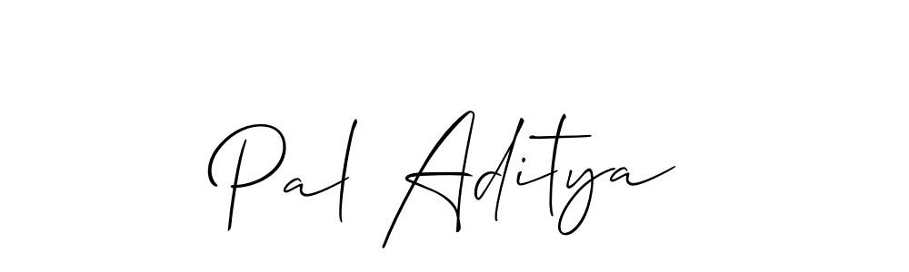 Make a beautiful signature design for name Pal Aditya. With this signature (Allison_Script) style, you can create a handwritten signature for free. Pal Aditya signature style 2 images and pictures png