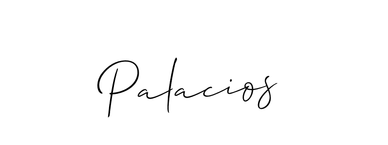 Use a signature maker to create a handwritten signature online. With this signature software, you can design (Allison_Script) your own signature for name Palacios. Palacios signature style 2 images and pictures png